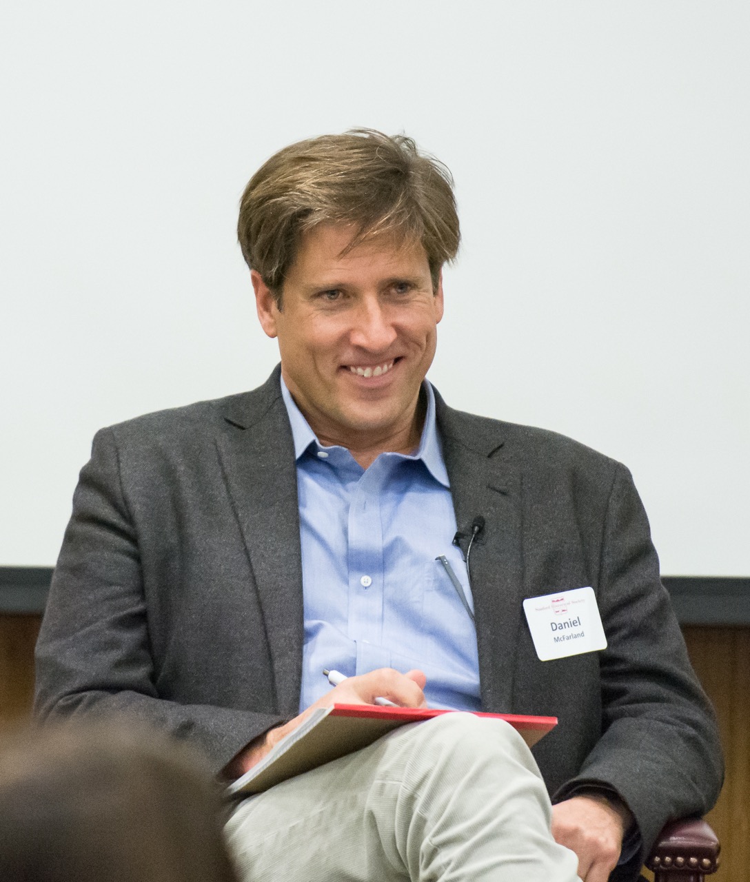 Professor Daniel McFarland's research delves into collaboration and social connection, whether among high-schoolers, business people or researchers at Stanford's BioX. Sherry Tesler/LightFX Photo